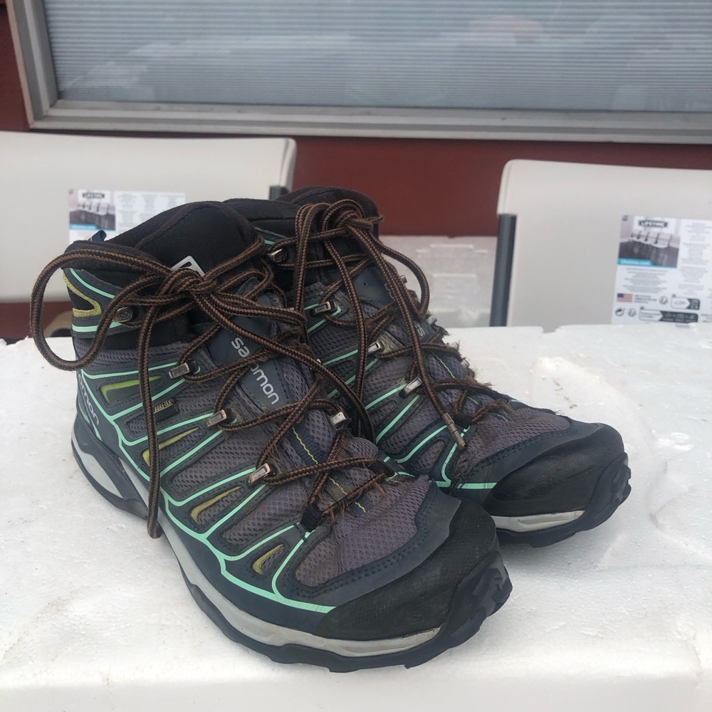 Salomon X Ultra 2 Mid Blue Black Gore-Tex GTX Hiking Boots Size 9 - Picture 5 of 15